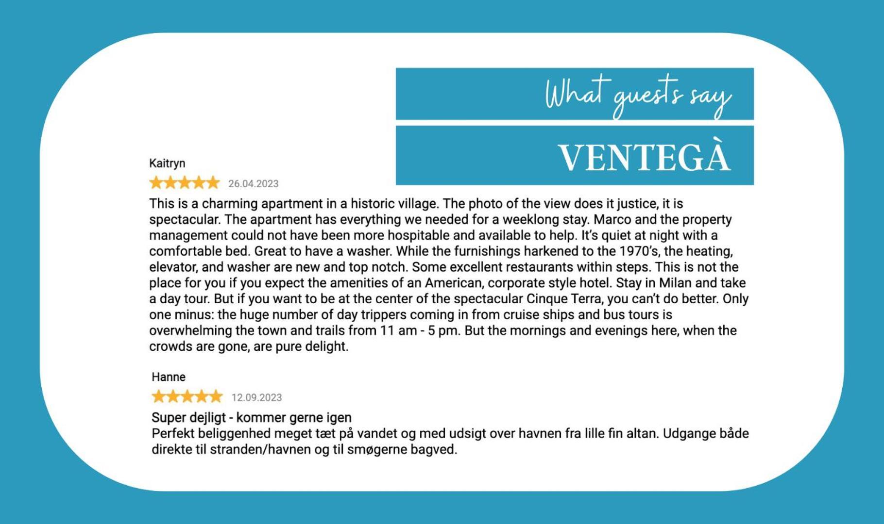 Ventega Sea View Apartment Vernazza Exterior photo